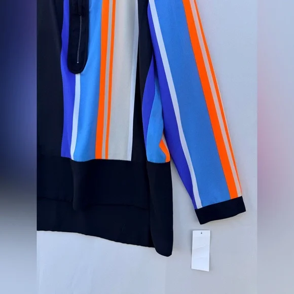 Gibson NWT Multicolor Striped‎ Blouse size L - Picture 11 of 13